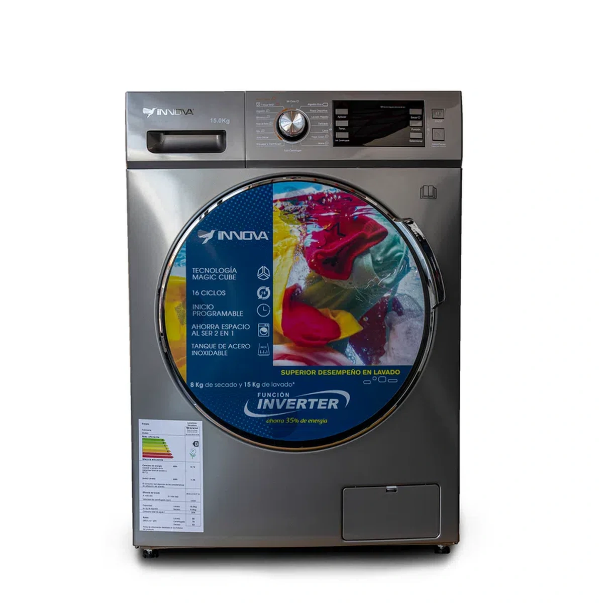 LAVADORA SECADORA INNOVA 15KG FRONTAL ELECTRICA