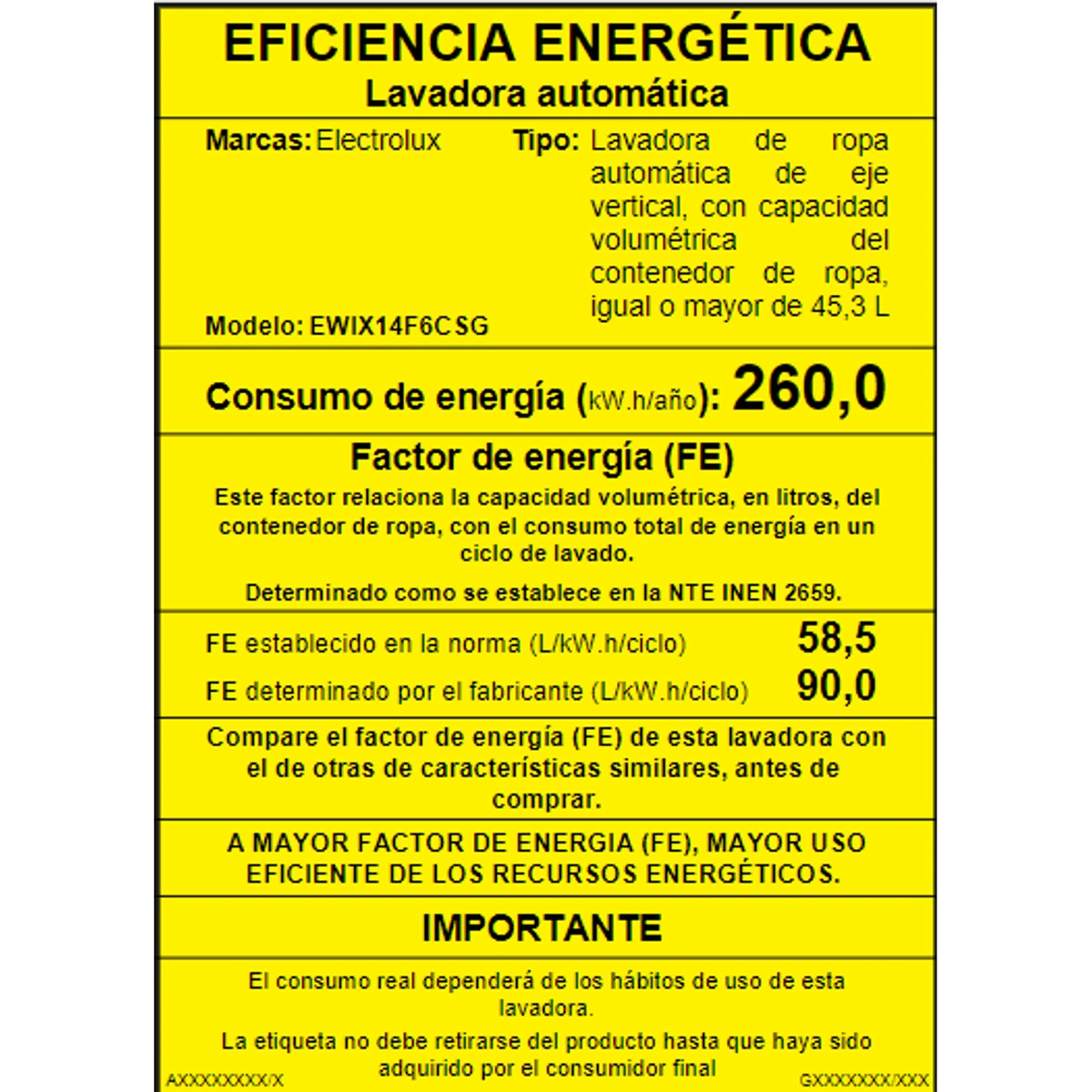 LAVADORA ELECTROLUX 14KG EWIX14F6ESG