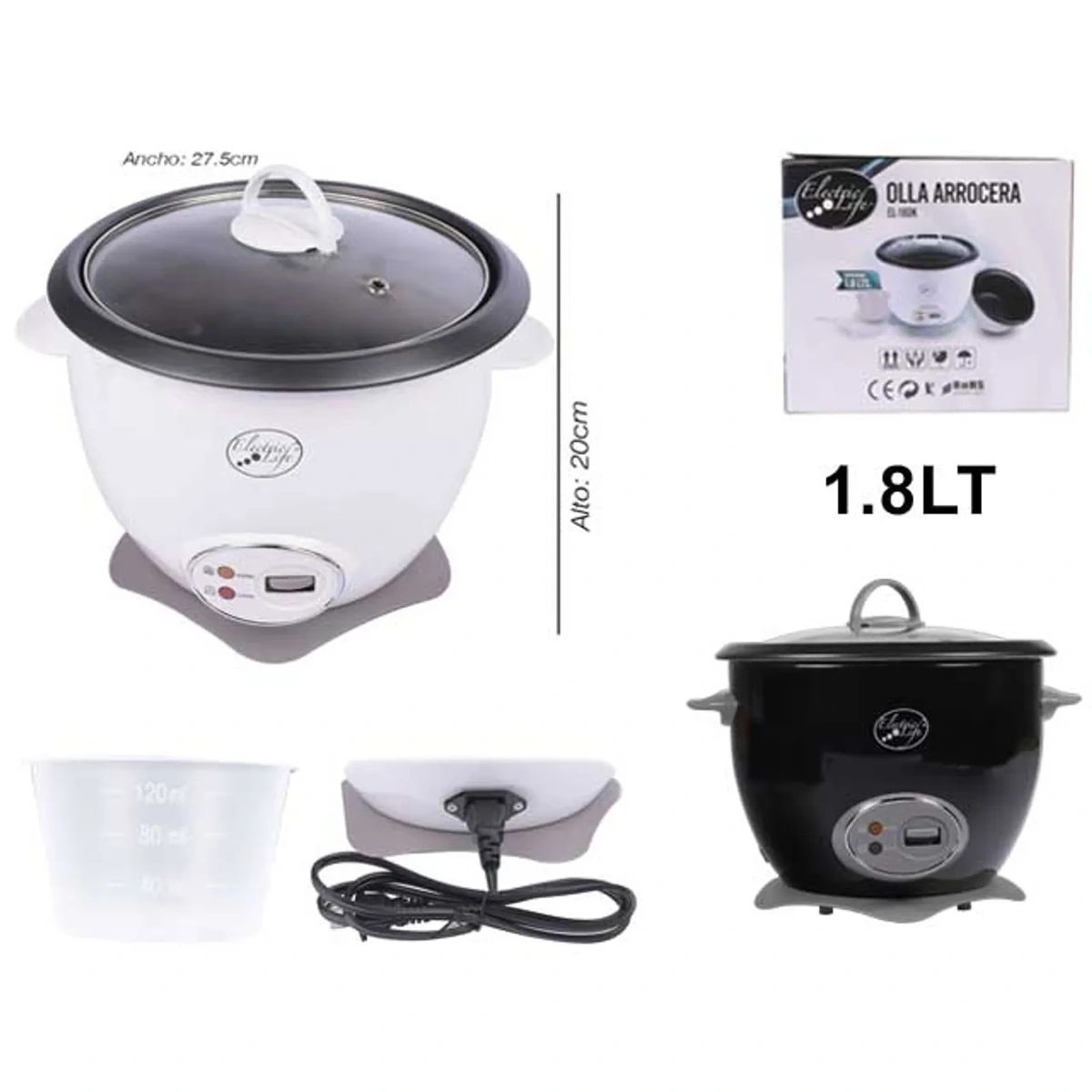 OLLA ARROCERA ELECTRIC LIFE - 180K - 1.8 LITROS