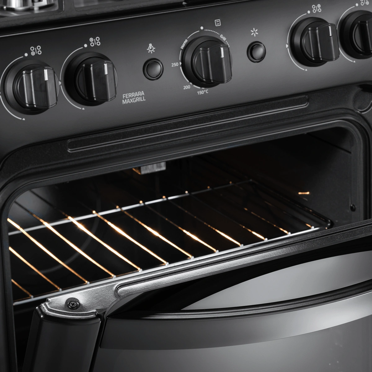 COCINA INDURAMA FERRARA MAXGRILL ZAFIRO 4 QUEMADORES 24" NEGRO