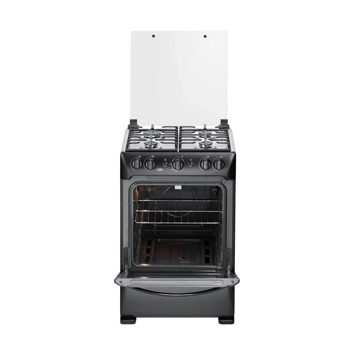 COCINA INDURAMA FERRARA MAXGRILL ZAFIRO 4 QUEMADORES 24" NEGRO
