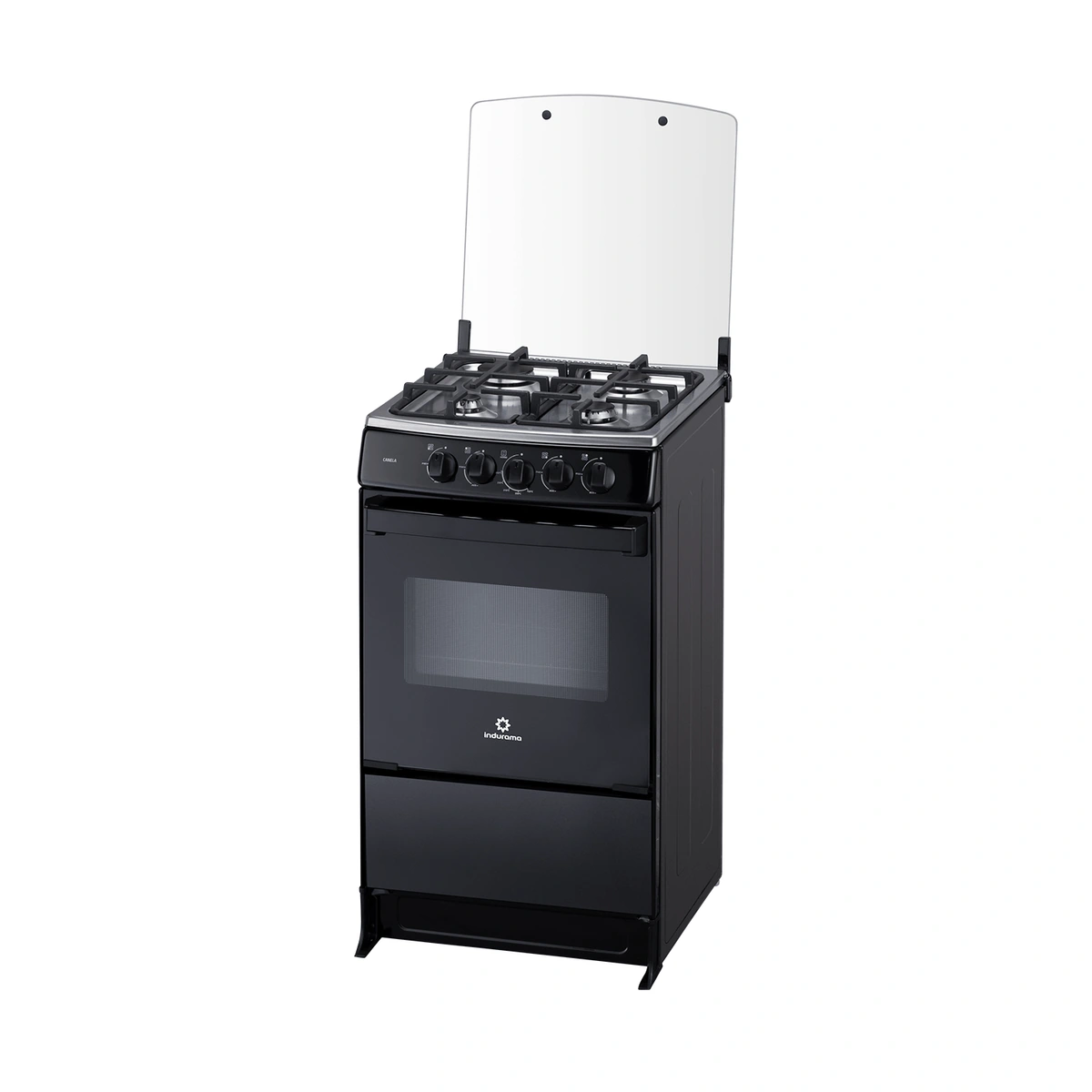COCINA A GAS CANELA SPAZIO PLUS 4 QUEMADORES 20" NEGRO