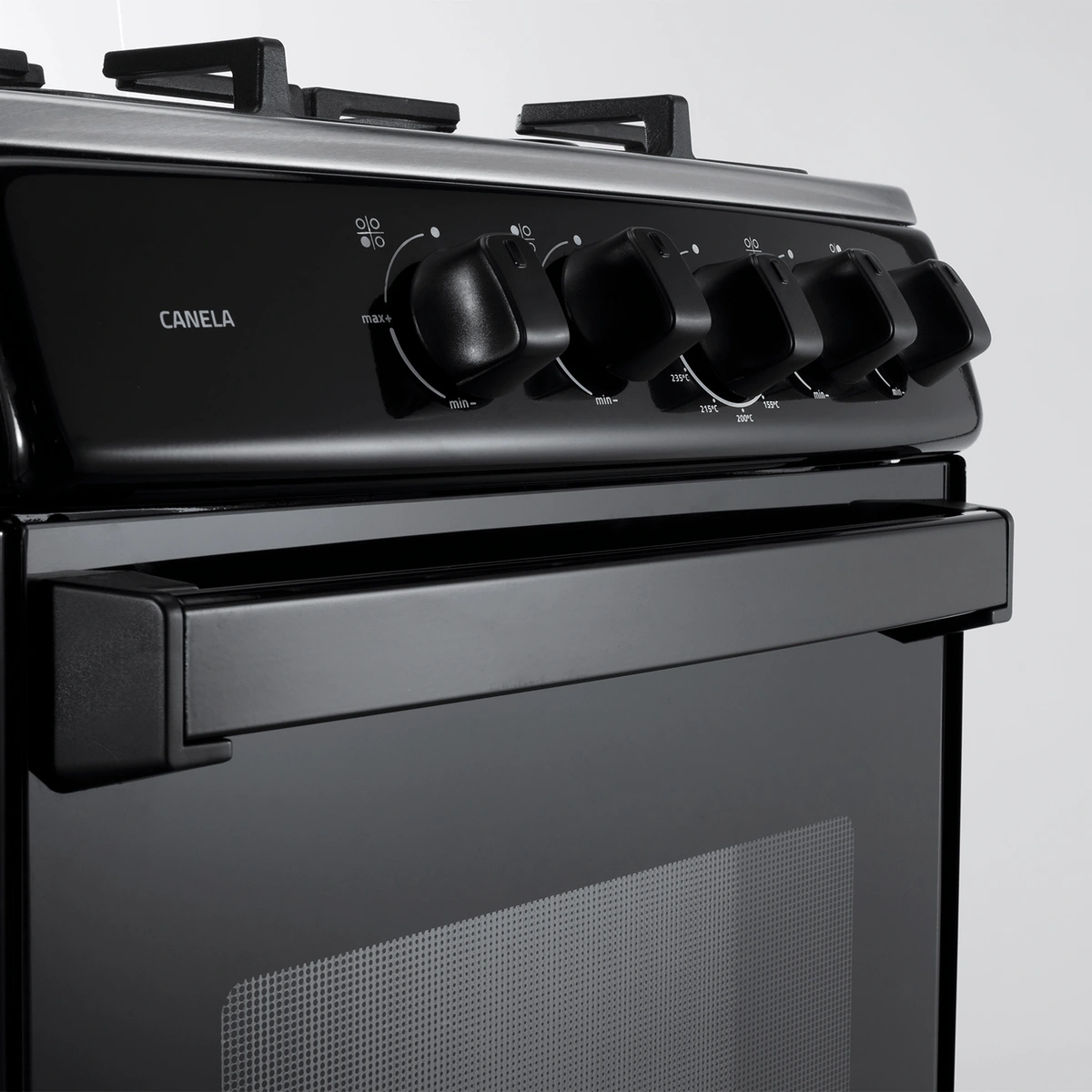 COCINA A GAS CANELA SPAZIO PLUS 4 QUEMADORES 20" NEGRO