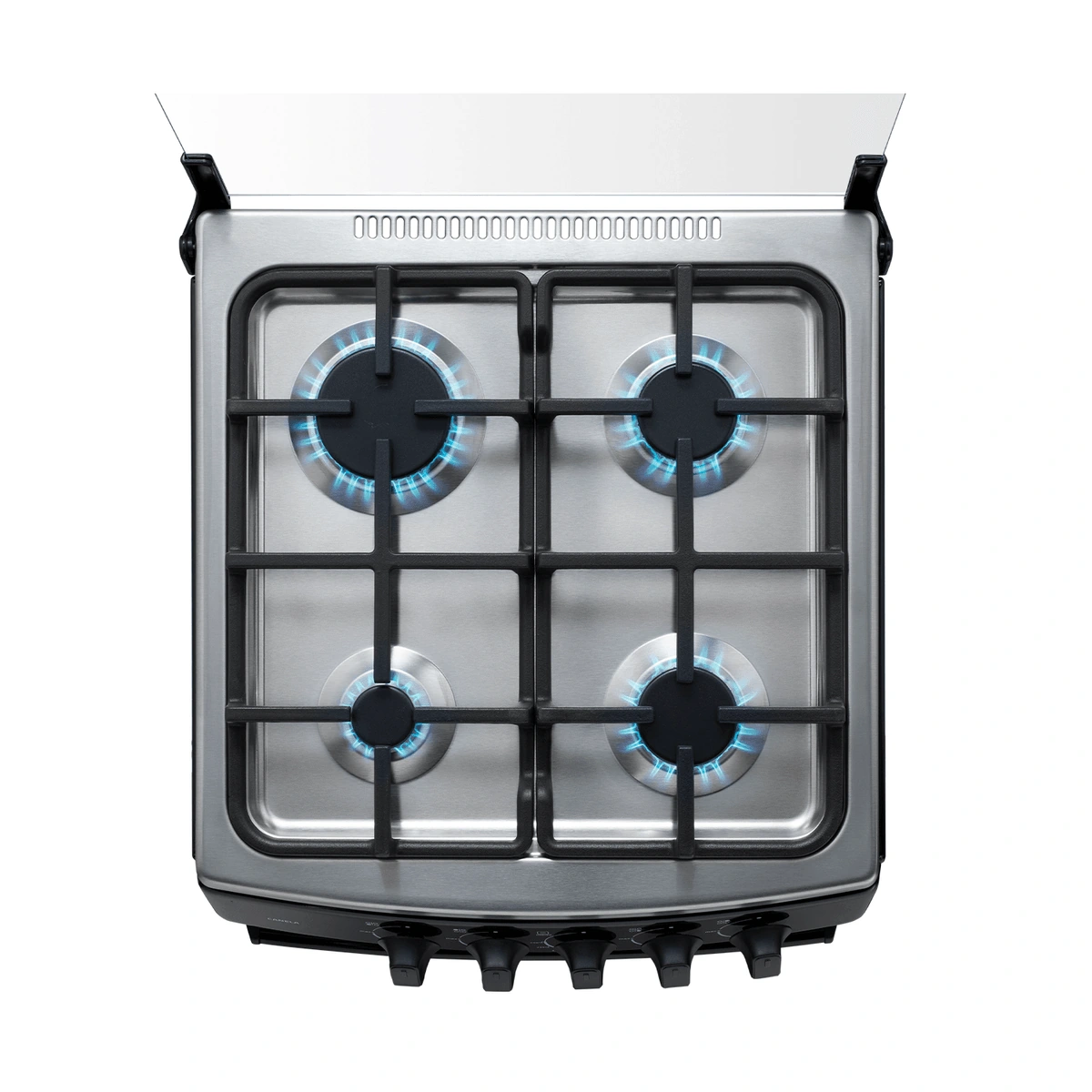 COCINA A GAS CANELA SPAZIO PLUS 4 QUEMADORES 20" NEGRO
