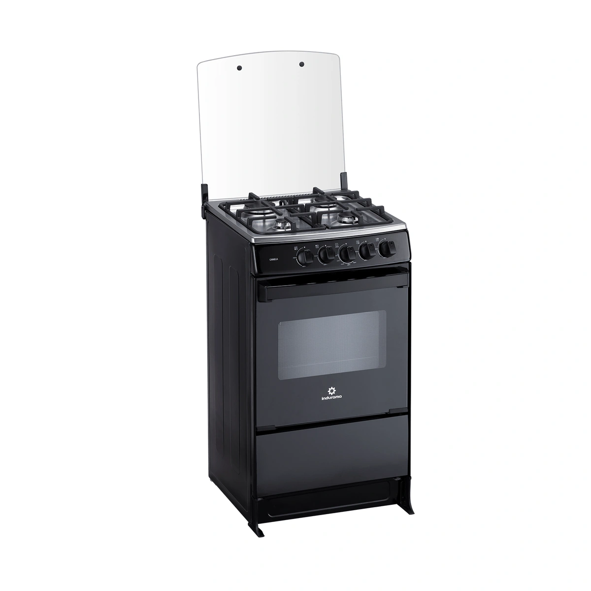 COCINA A GAS CANELA SPAZIO PLUS 4 QUEMADORES 20" NEGRO