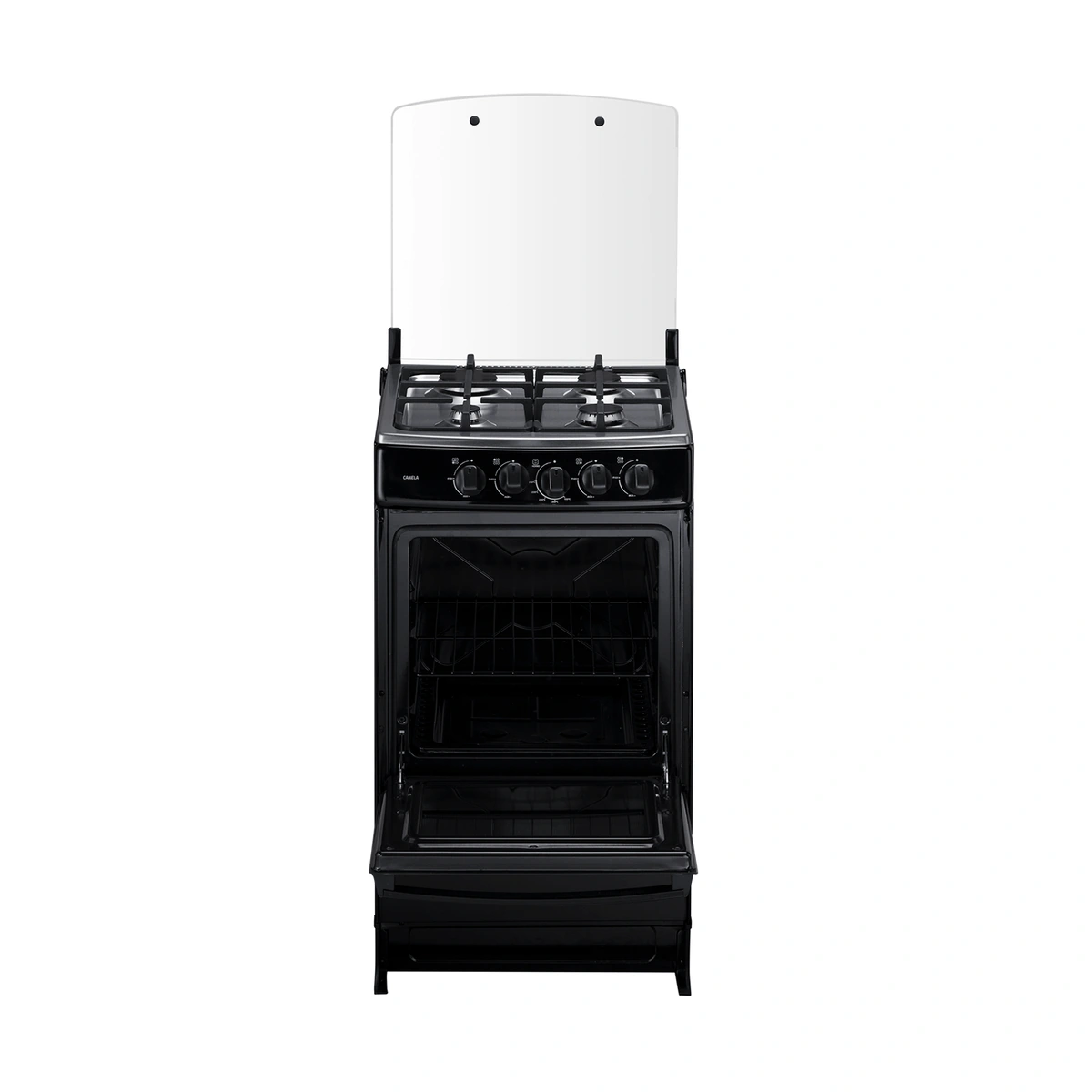 COCINA A GAS CANELA SPAZIO PLUS 4 QUEMADORES 20" NEGRO