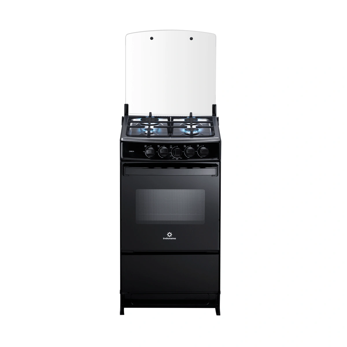 COCINA A GAS CANELA SPAZIO PLUS 4 QUEMADORES 20" NEGRO